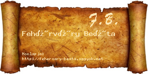 Fehérváry Beáta névjegykártya