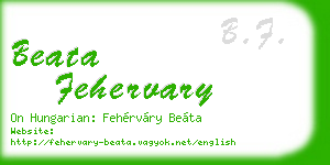 beata fehervary business card